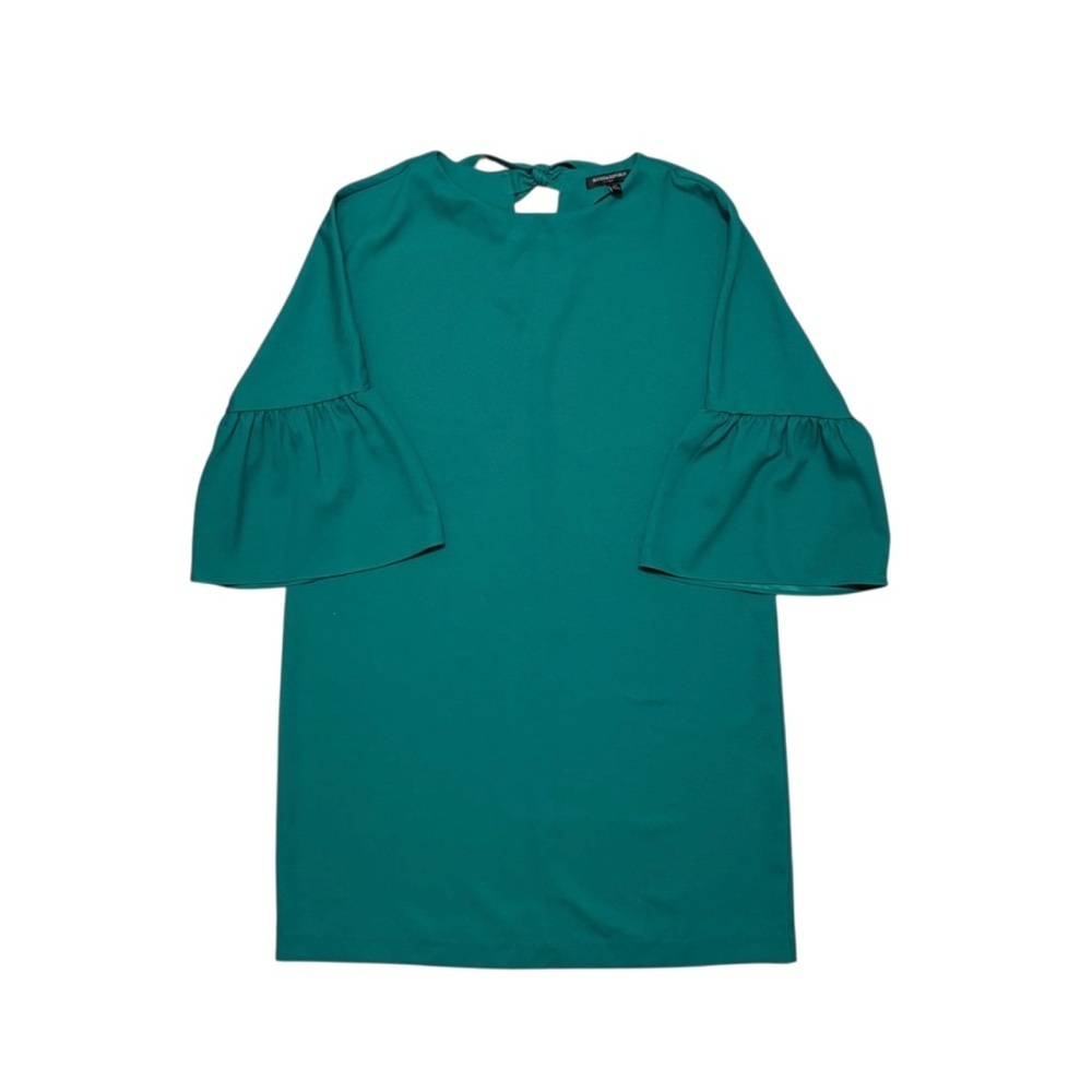 Banana Republic Emerald Green Bell Sleeve Tie Back Mini Shift Dress, size 14